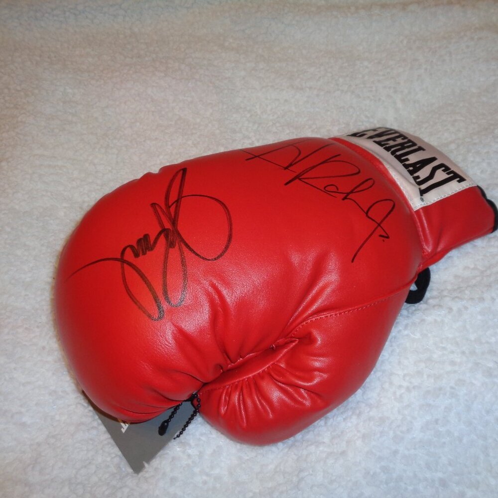 Everlast Jake Paul and Hasim Rahman Jr signed boxing glove
